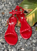 Aria Scarlet jelly sandals. Front view