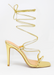 Ana women's metallic gold tie up heel sandals