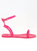 Women's neon pink waterproof jelly sandals for everyday outfits and pool days. Side view