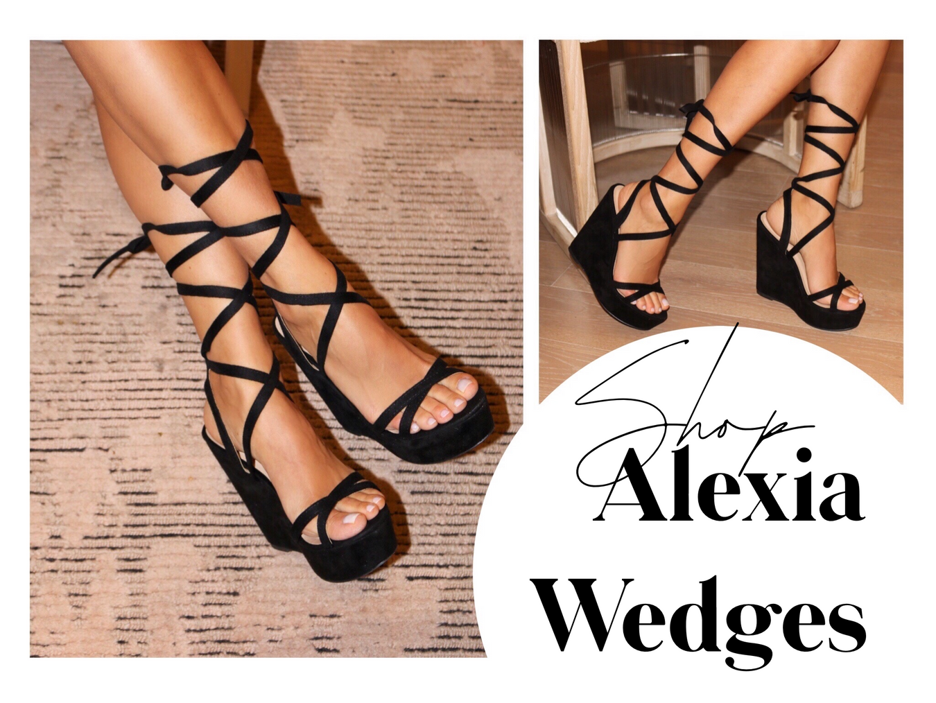 Alexia Lace up Wedge Shoes by Alexandria Brandao