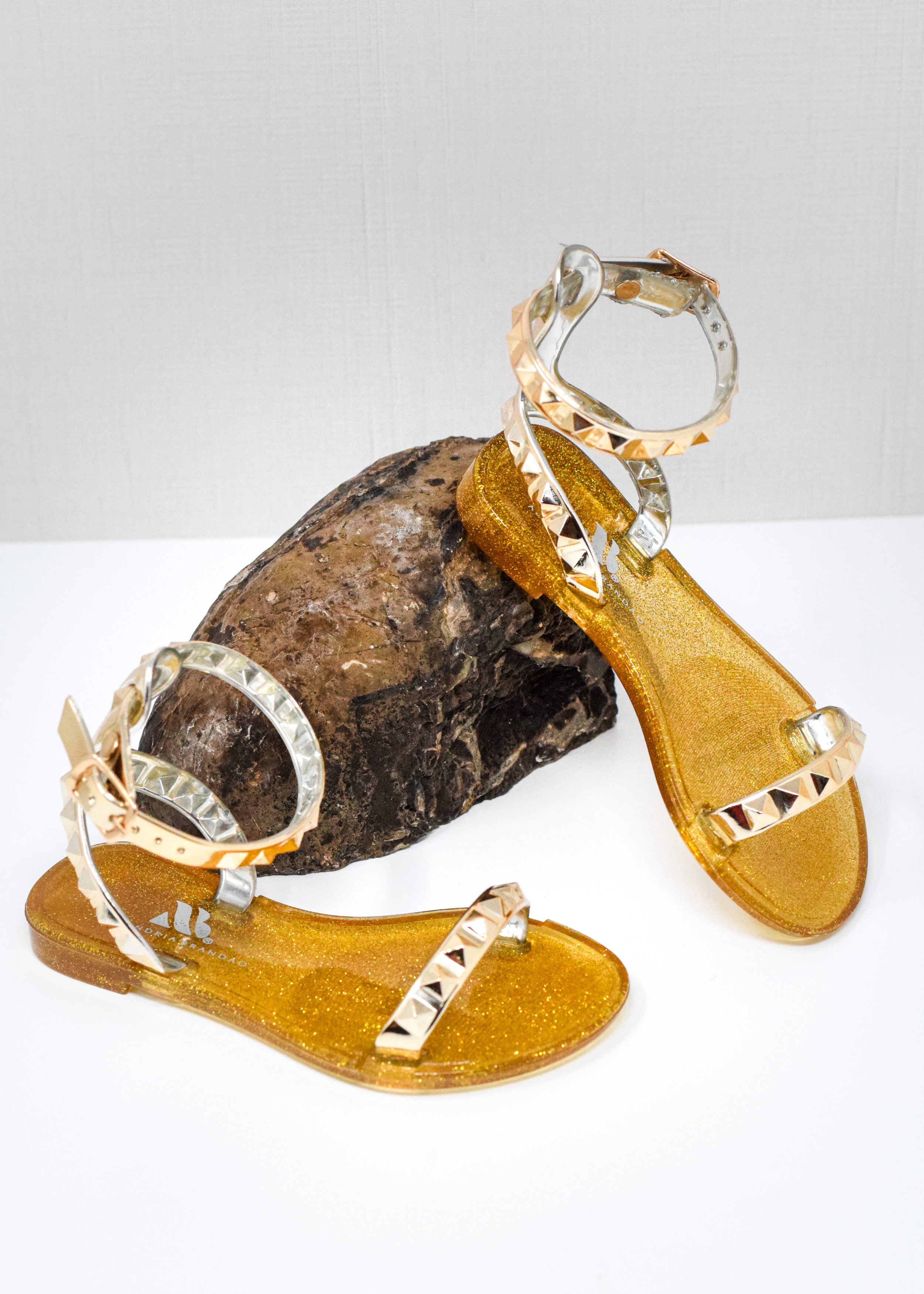 SHOES BY ALEXANDRIA BRANDAO ARIA KIDS DARK GOLD SANDALS