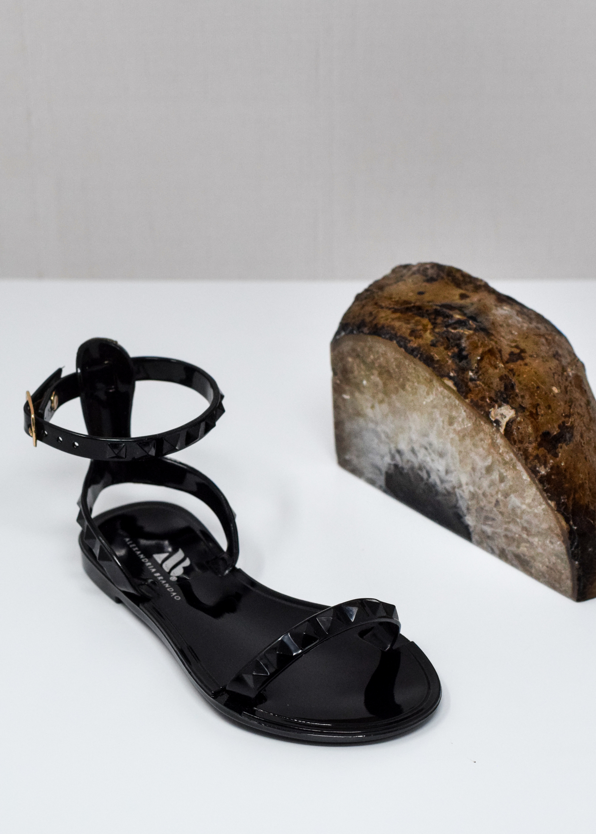 SHOES BY ALEXANDRIA BRANDAO ARIA KIDS BLACK SANDALS