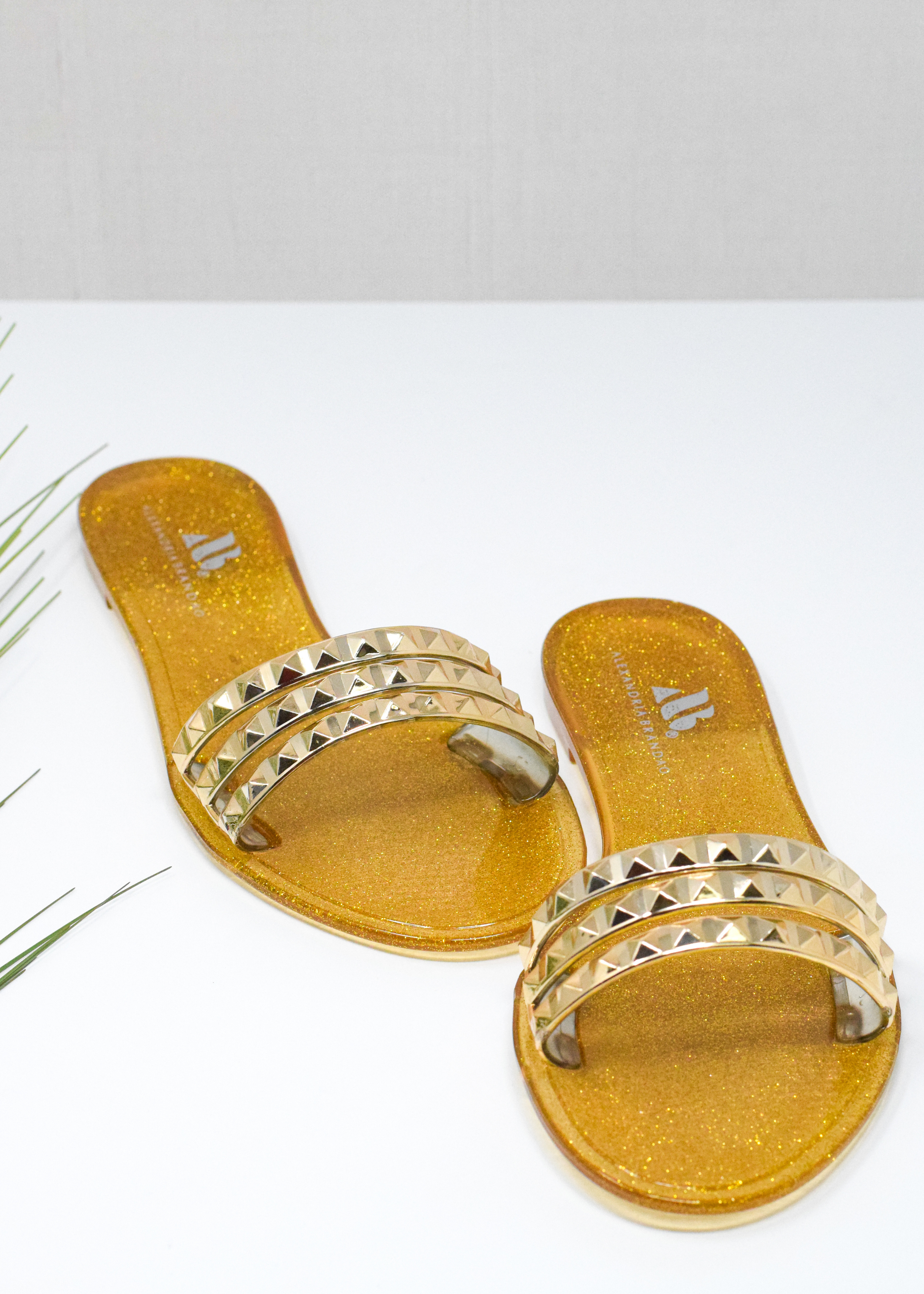 *NEW* Aria B Dark Gold Slide Sandals