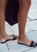 Women's Aria B black waterproof slide on jelly sandals by Alexandria Brandao