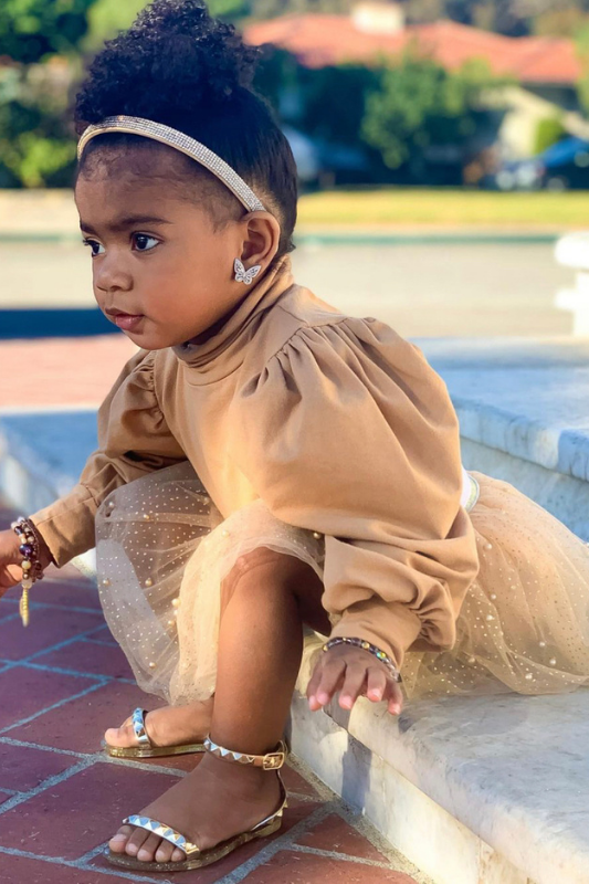 Aria Kid's Light Gold Sandal Shoes by Alexandria Brandao Aria Kid's Light Gold Sandal Shoes by Alexandria Brandao