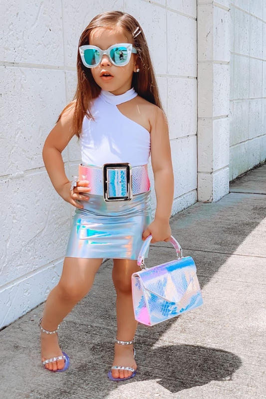 Silver sandals sales and bag