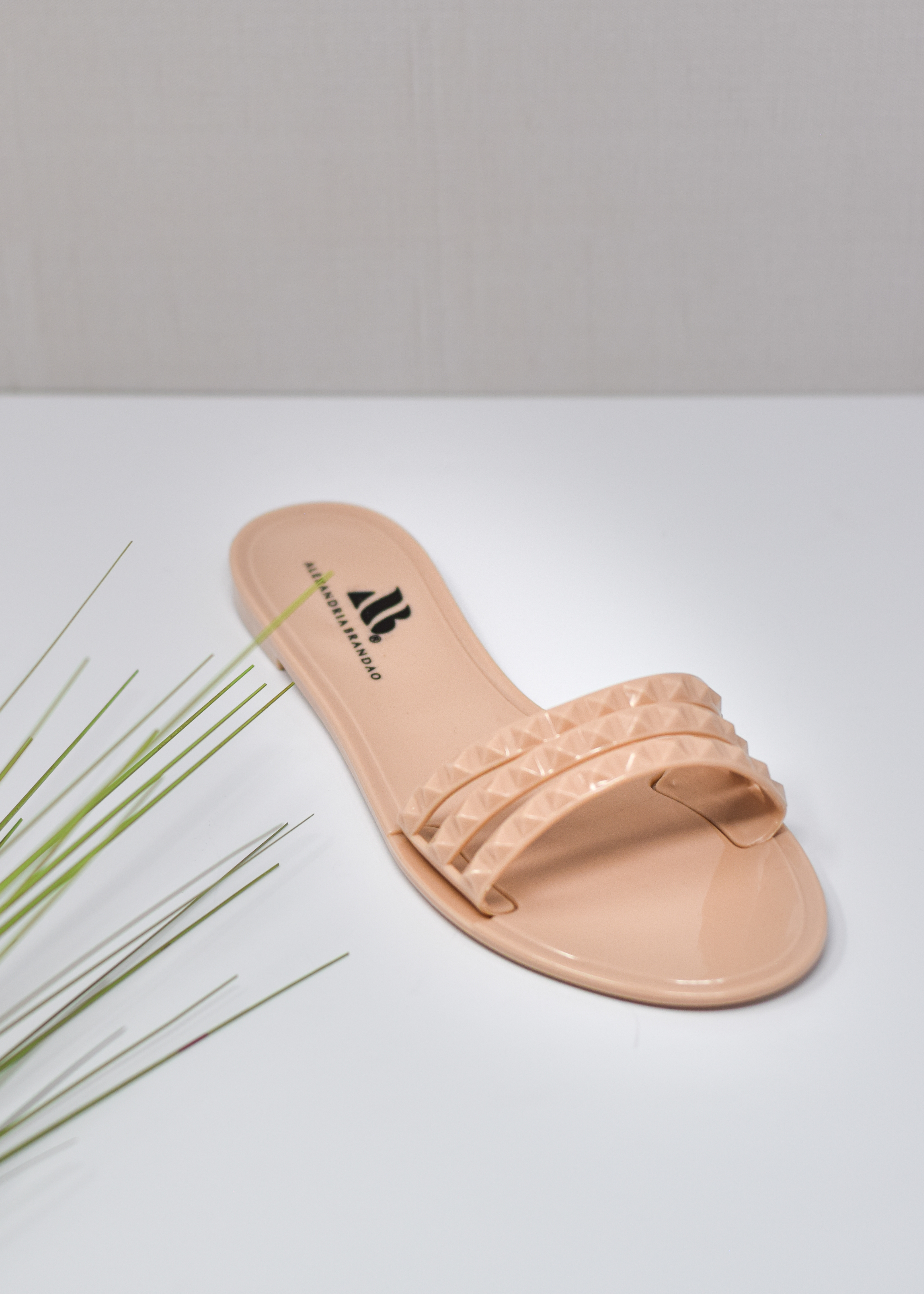 SHOES BY ALEXANDRIA BRANDAO ARIA B NUDE WATERROOF SUMMER SLIDES 