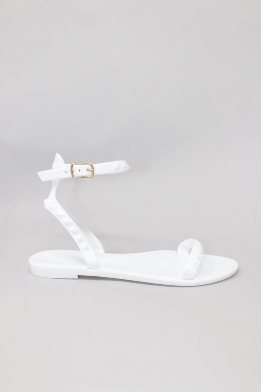 white strap jelly waterproof beach sandal by shoes by Alexandria Brandao