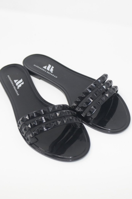 Aria B Jelly Black Slide Sandals Shoes by Alexandria Brandao