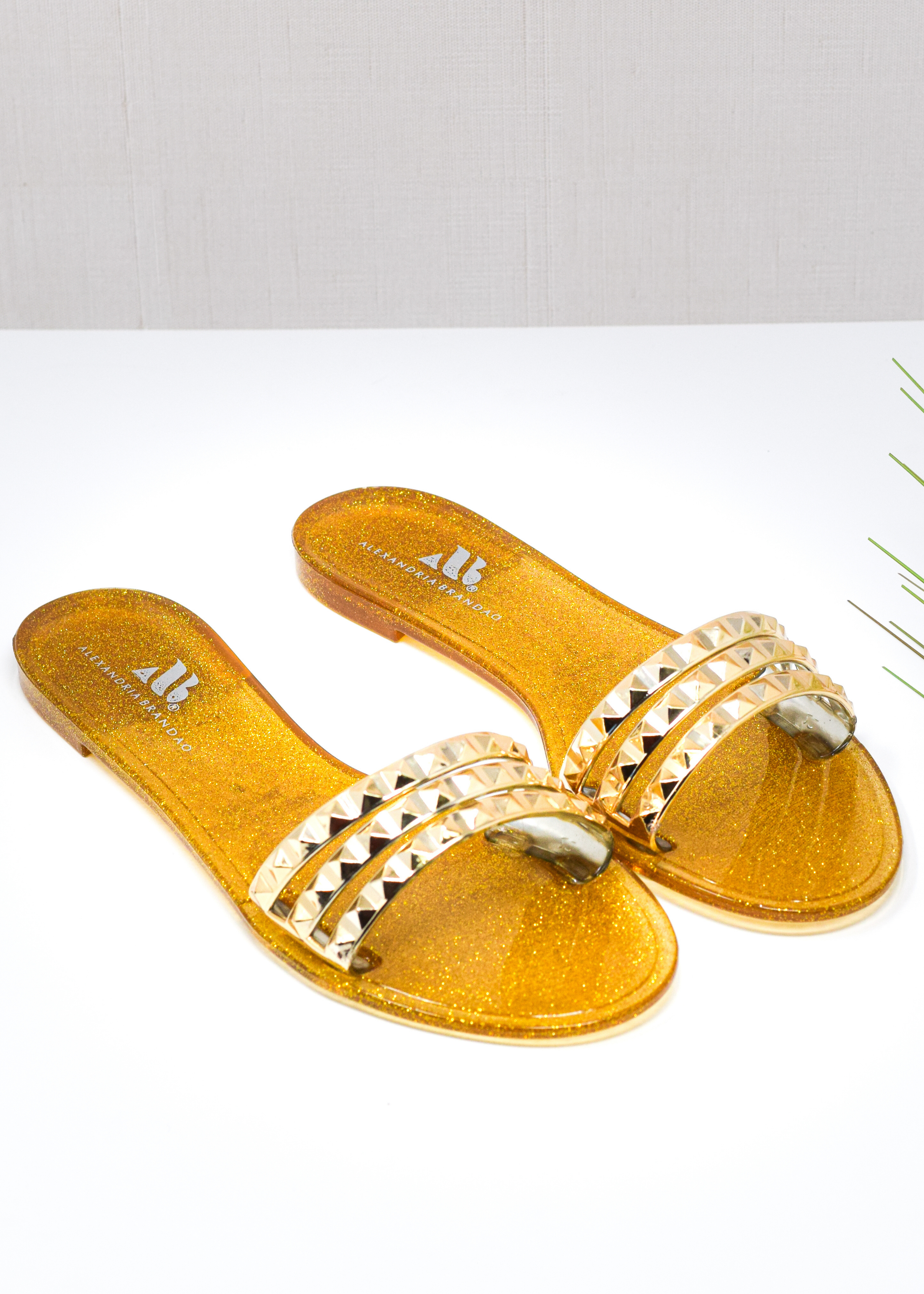 *NEW* Aria B Dark Gold Slide Sandals