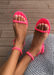 Women's neon pink waterproof jelly sandals for everyday outfits and pool days.