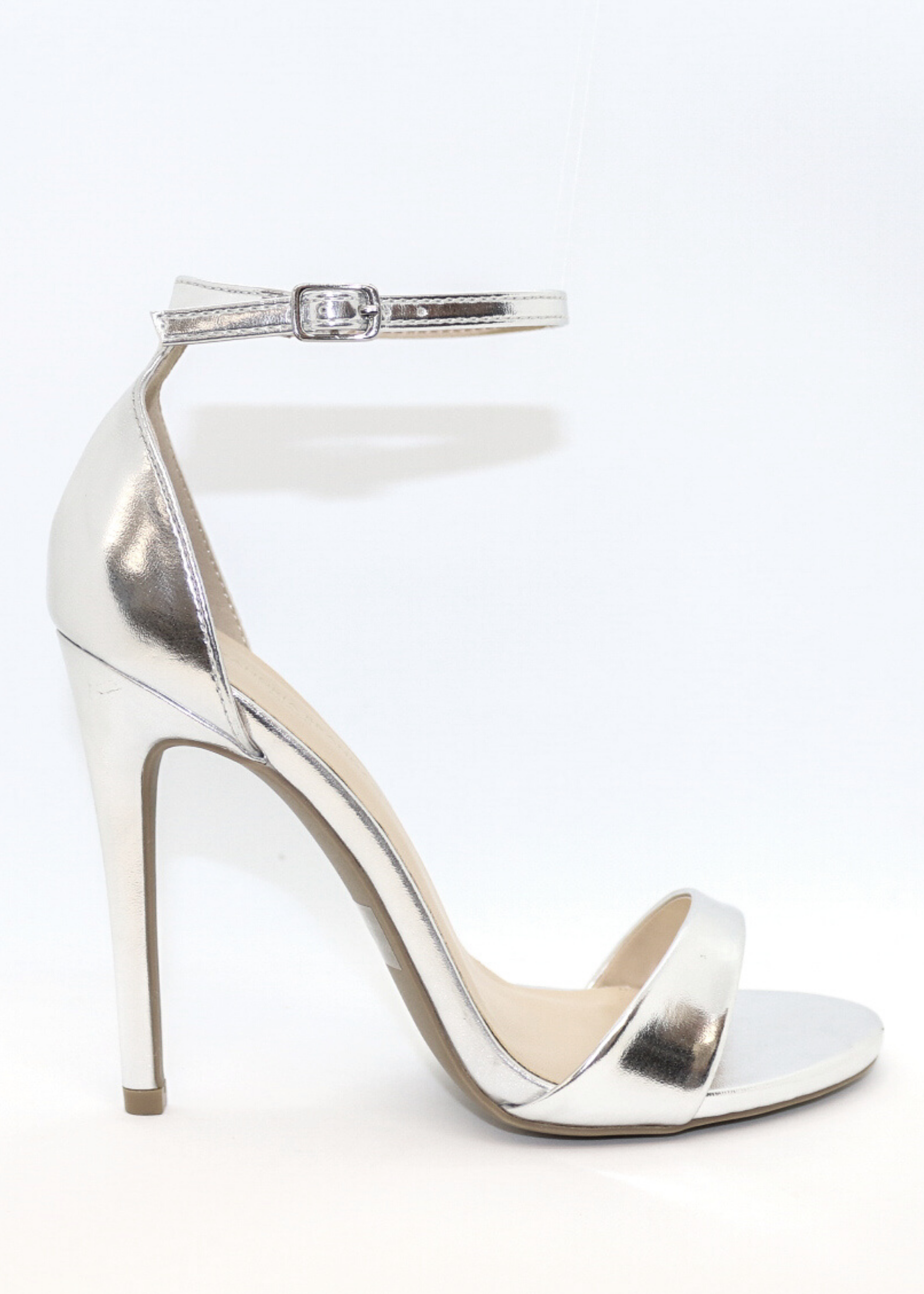 Strap silver heels hotsell
