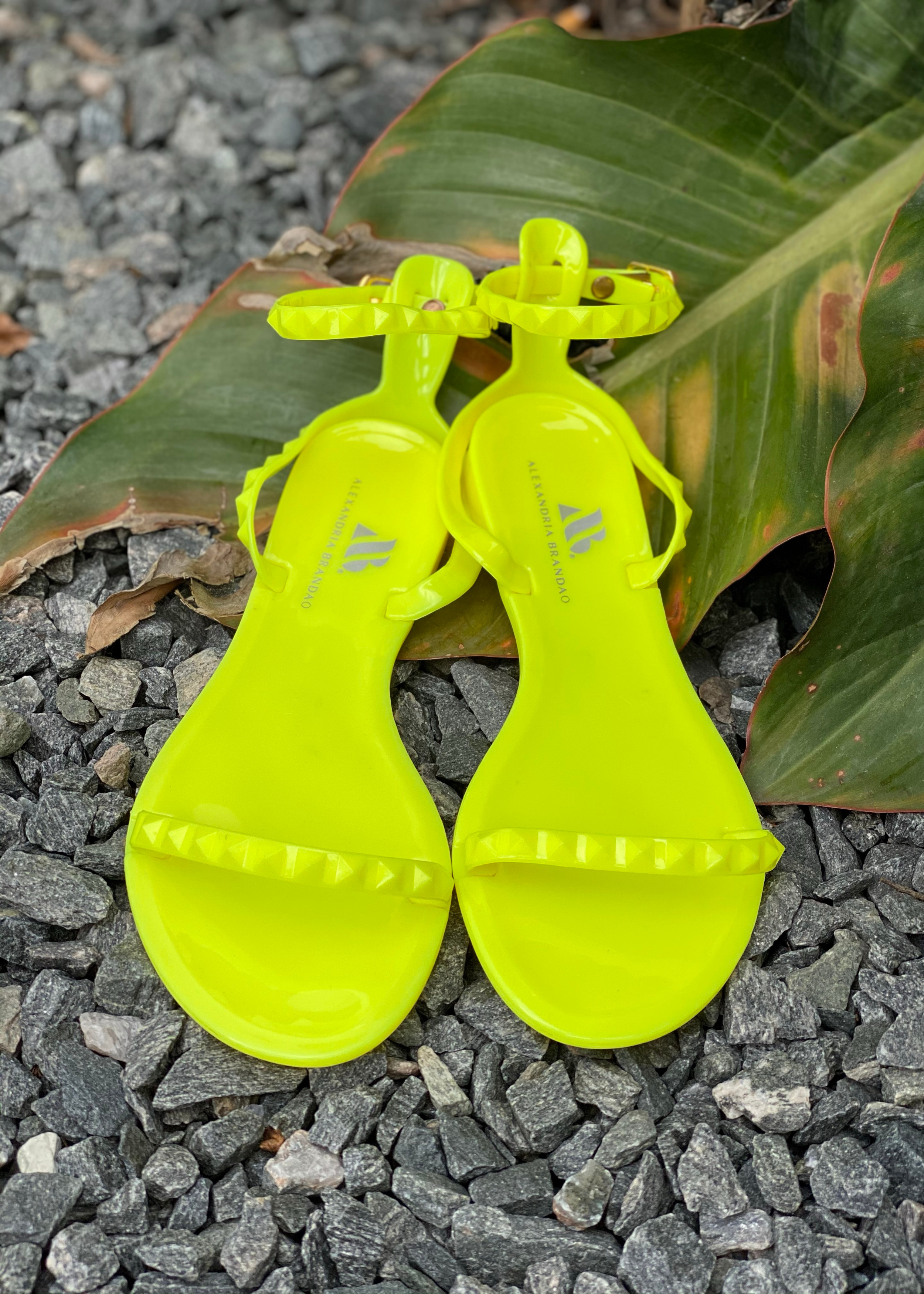 Waterproof women's limited edition Aria Neon jelly sandal. Front view