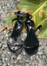 Waterproof women's jelly sandal Aria in black. Front view