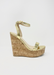 Amora Cork Platform Wedges in Gold 