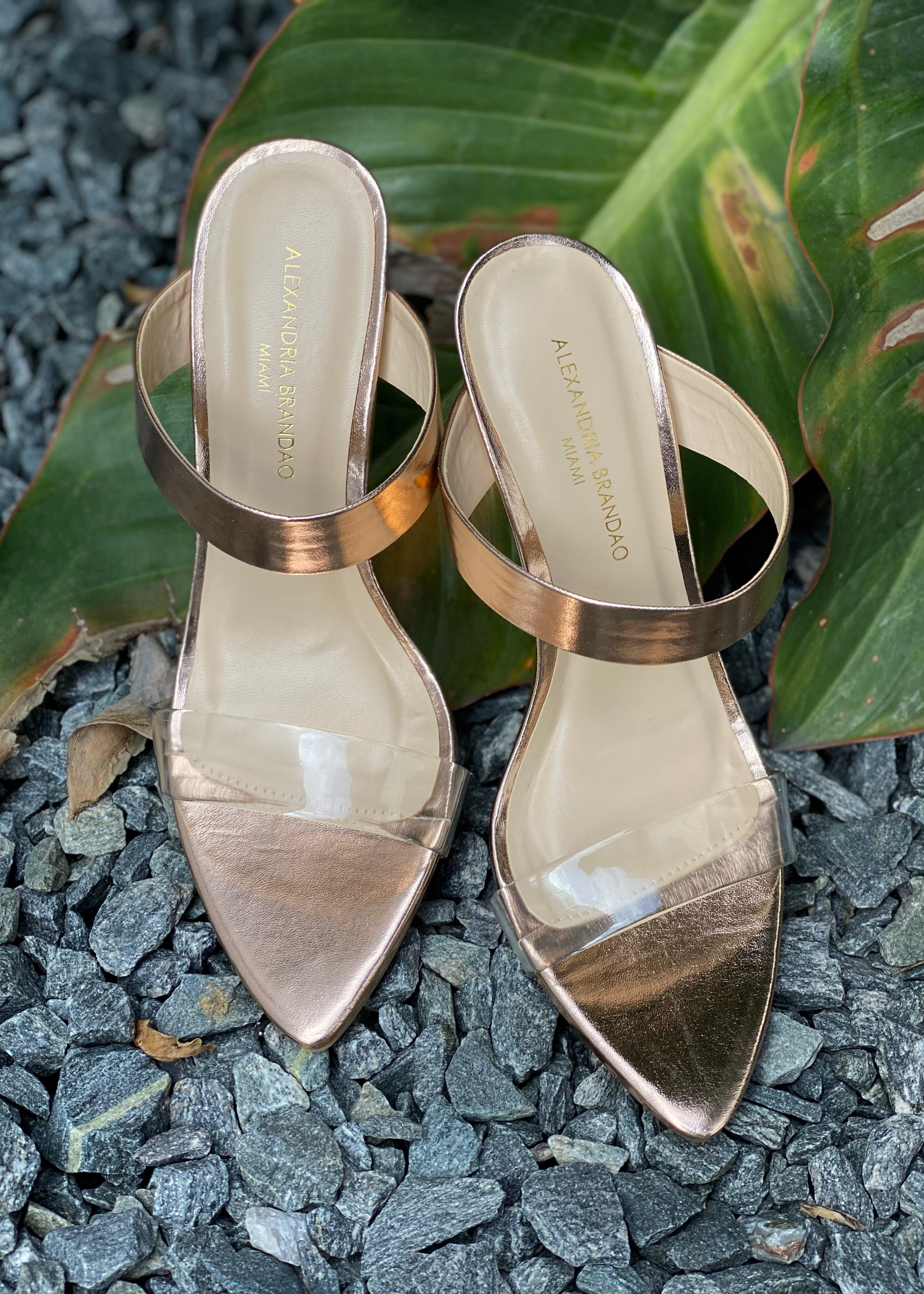 Audrey Rose Gold Heels Shoes by Alexandria Brandao