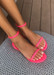 Women's neon pink waterproof jelly sandals for everyday outfits and pool days. Front view