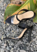 Audrey heel in black is a simple and classic slip on heel with a clear front strap that makes getting dressed in the mornings easy for all of our on the go mom's.