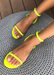 Women's Aria Neon yellow waterproof jelly sandals by Alexandria Brandao shoes.